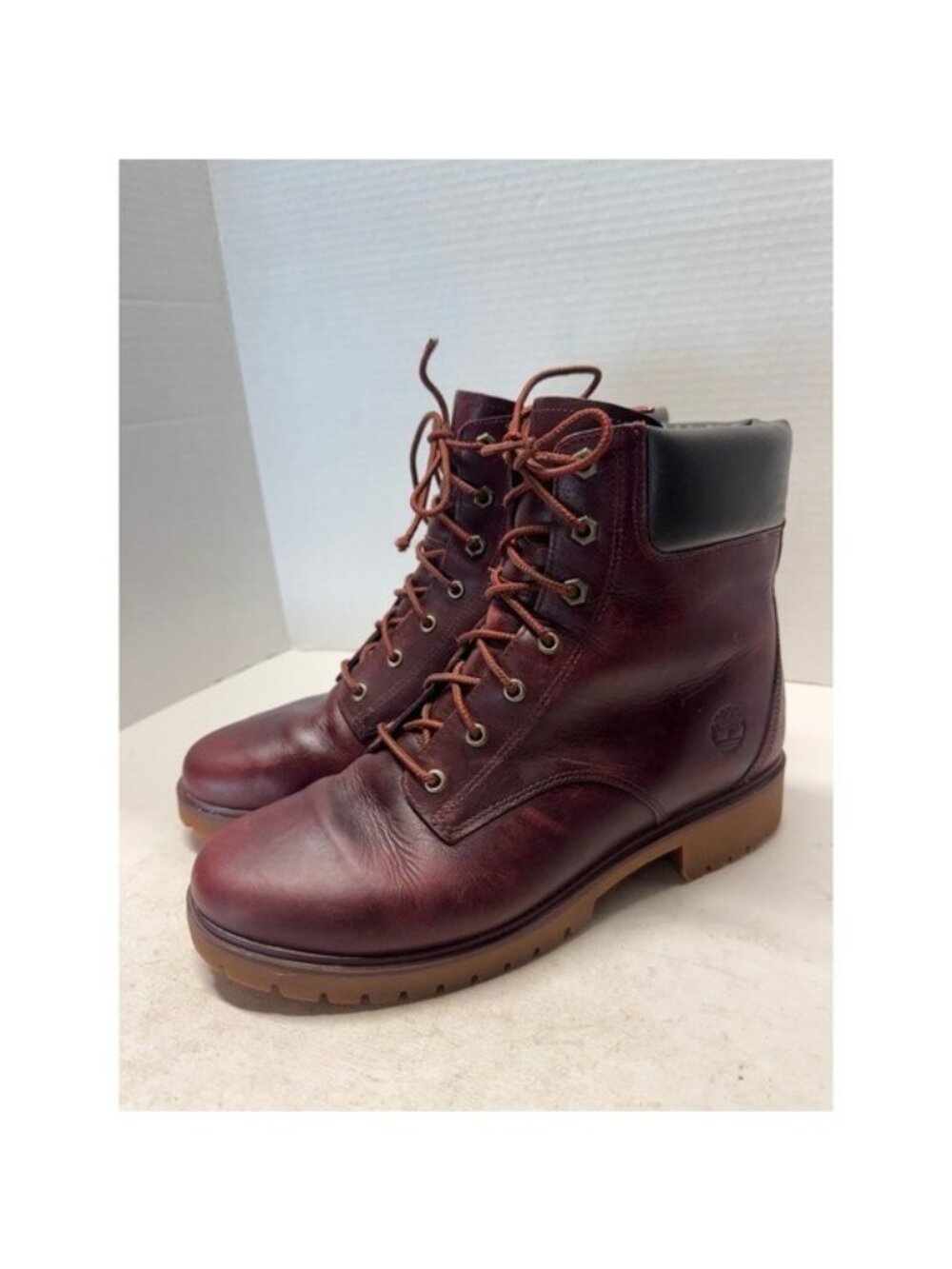 Timberland Womens Waterproof Burgundy Leather Lug Sole Boots A1SFD Women 10